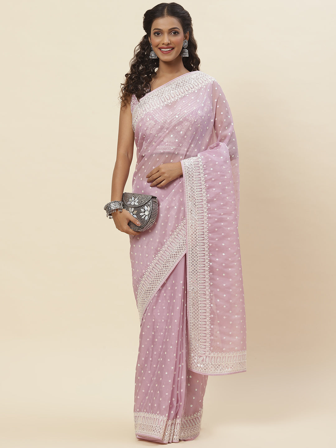 Embroidered Organza Saree