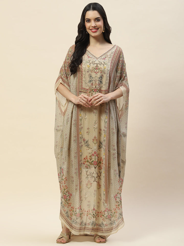 Digital Print Georgette Kaftan Kurta
