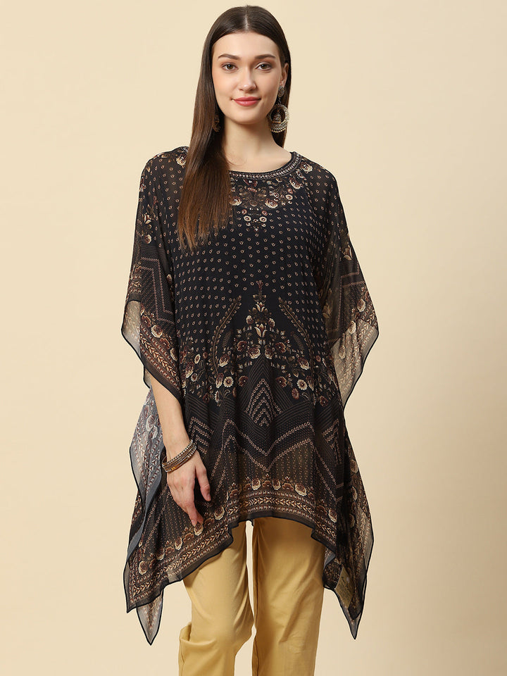 Digital Printed Georgette Kaftan Kurta