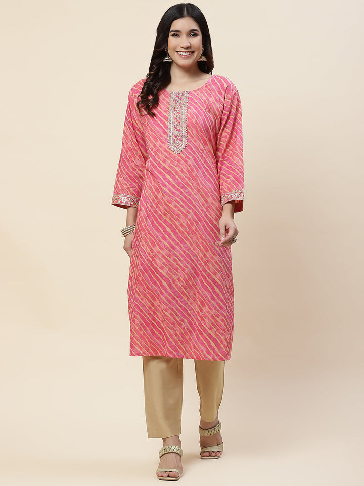 Leheriya Printed Cotton Kurta