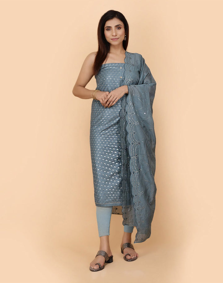 Embroidered Chanderi Suit Piece