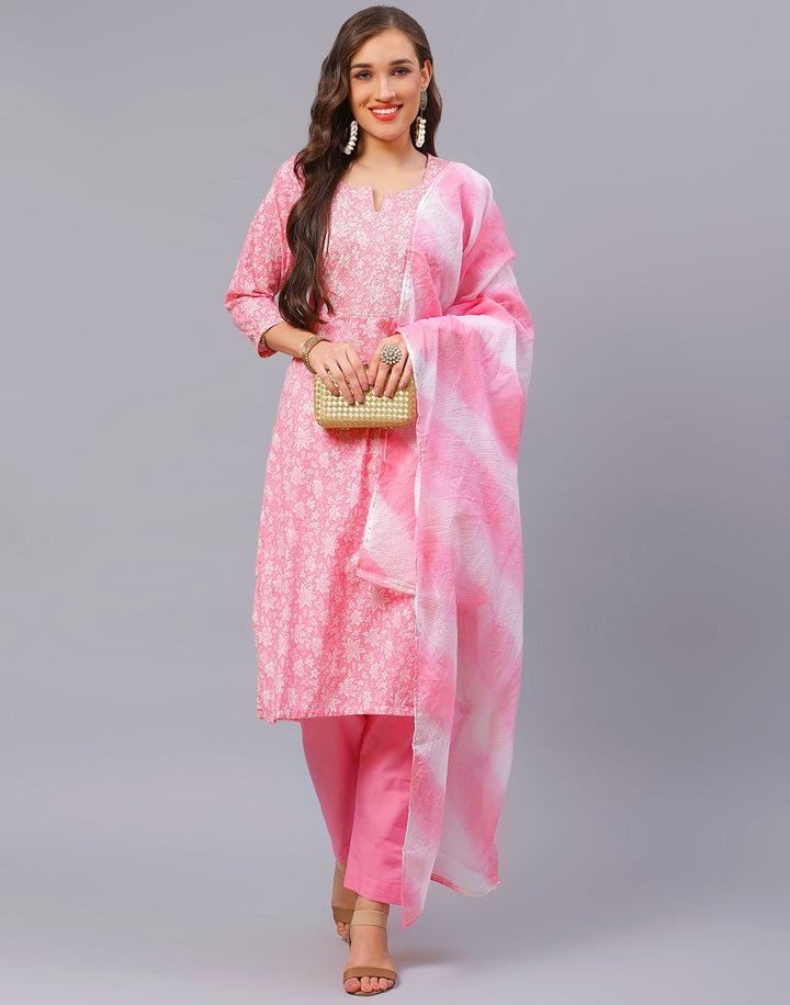 Straight Cotton Printed Salwar Kameez Stitched Suit