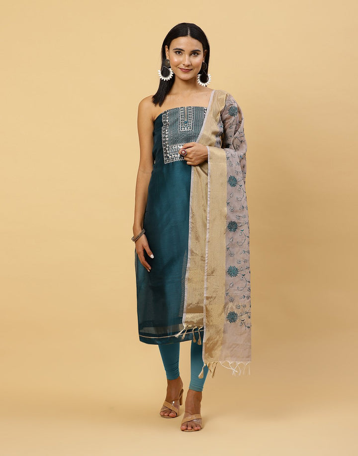 Embroidered Chanderi Suit Piece