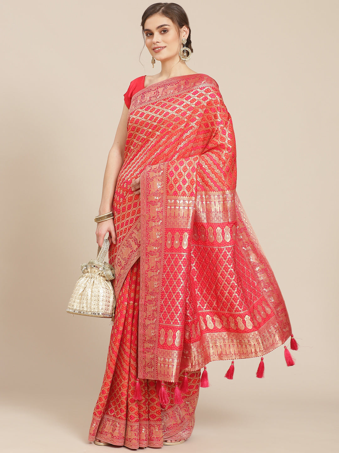Bandhani Banarasi Woven Saree