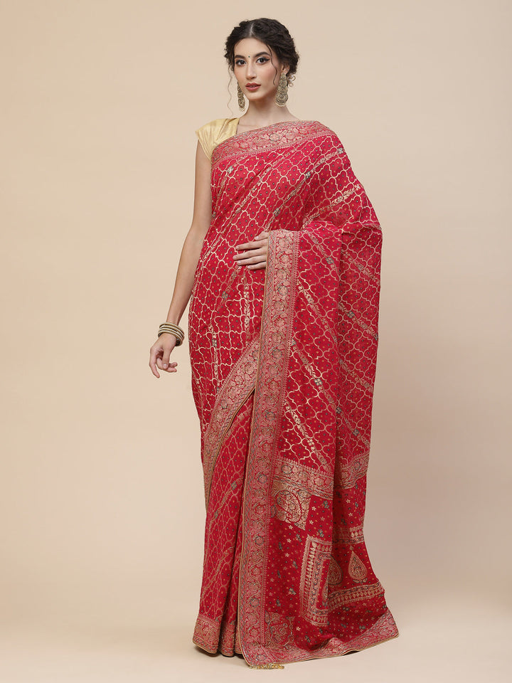 Gharchola Banarasi Embroidered Saree