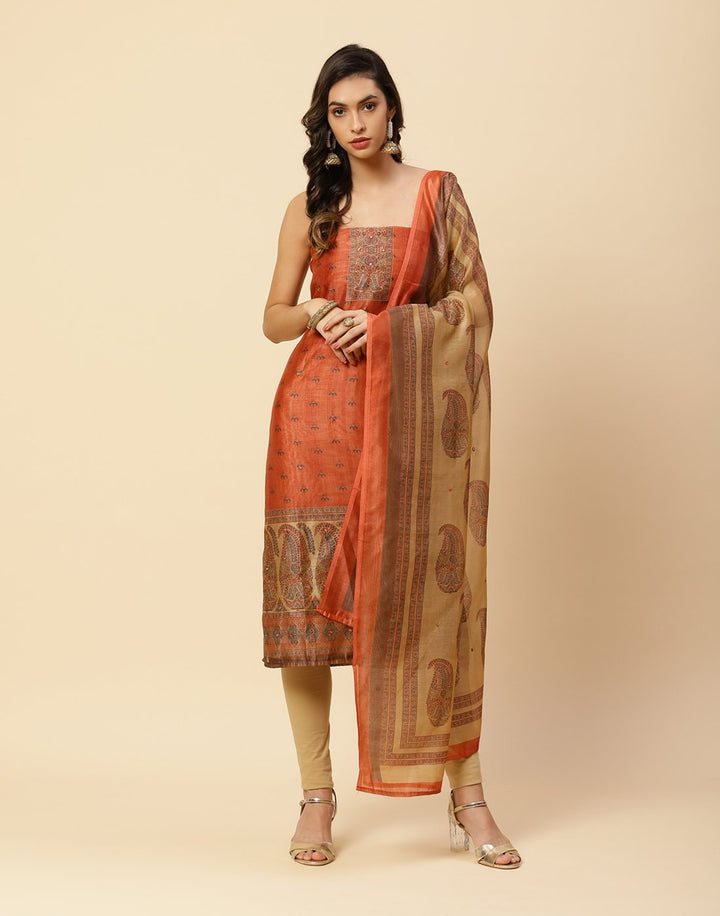 Printed Chanderi Suit Piece