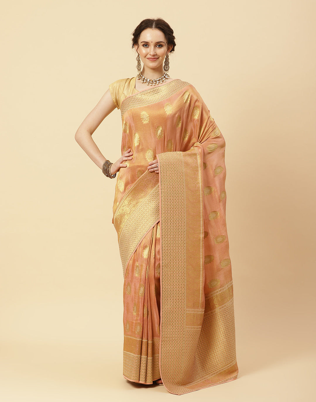 Embroidered Banarasi Kota Tissue Saree