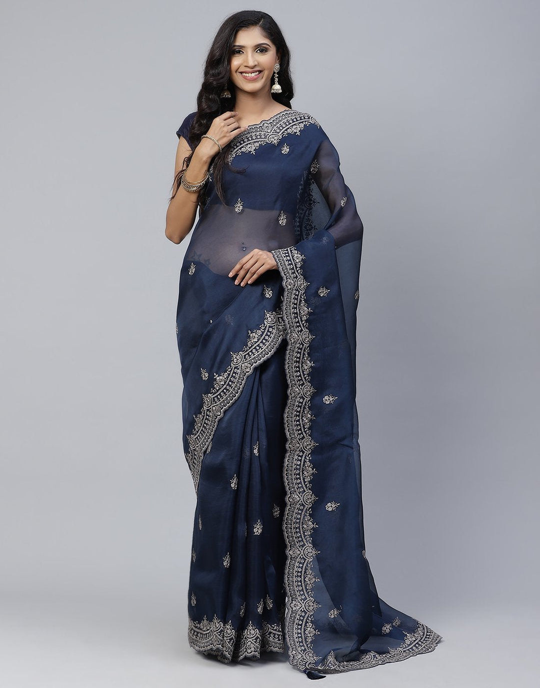 Organza Embroidery  Saree