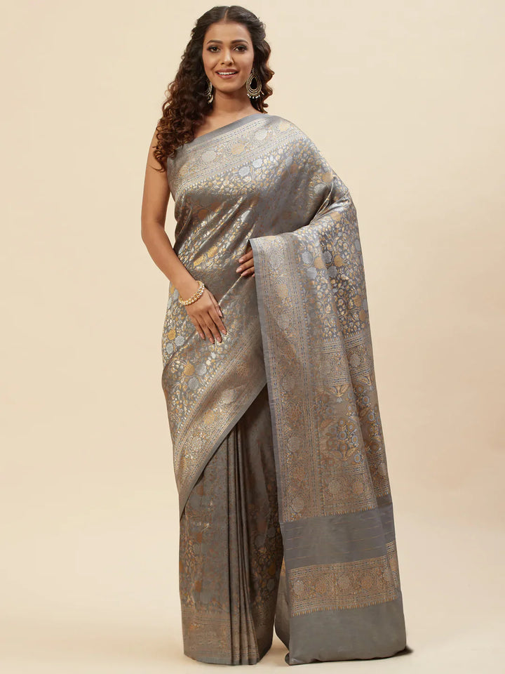 Brocade Zari Jaal Handloom Woven Saree