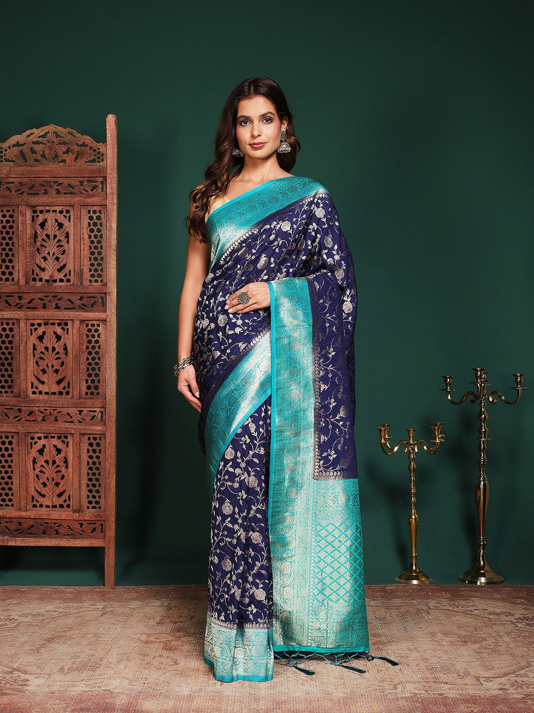 Plain Crepe Saree