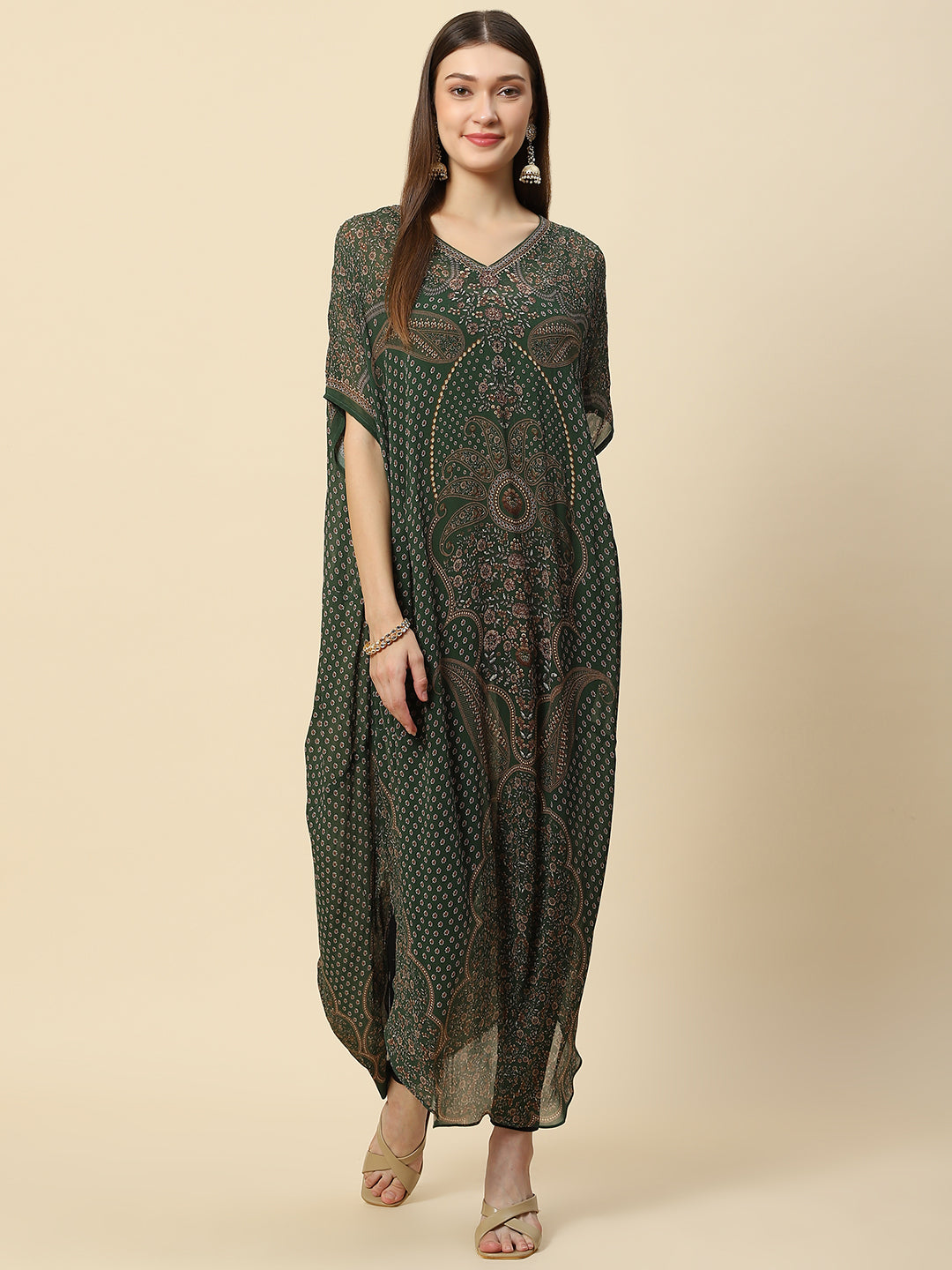 Digital Printed Georgette Kaftan Kurta