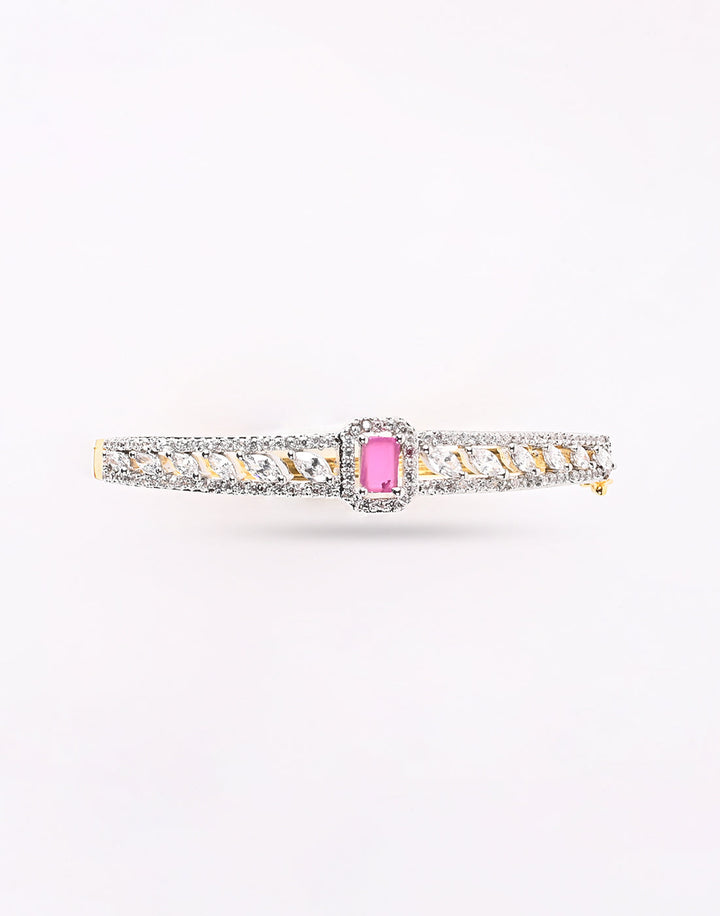 Gold Plated Bracelet Embellished With Diamond Stone