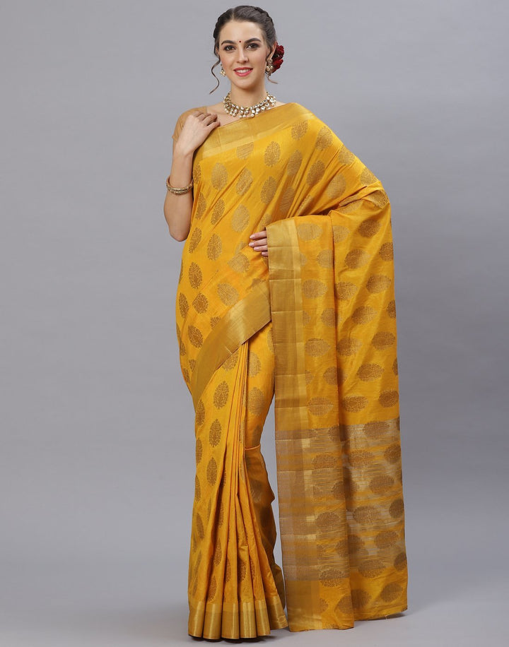 Navy Blue Art Handloom Woven Saree