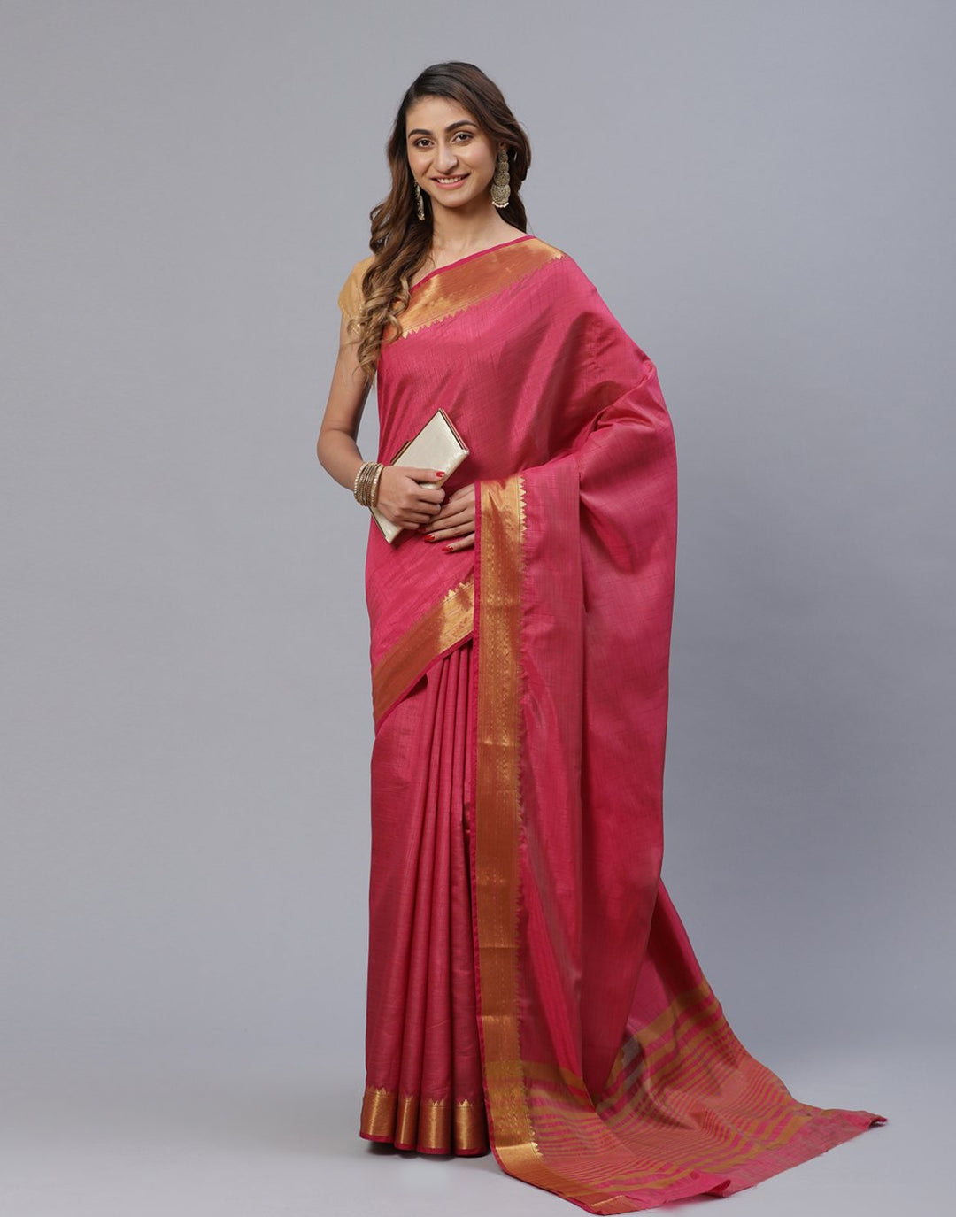 Art Handloom Saree With Zari Border