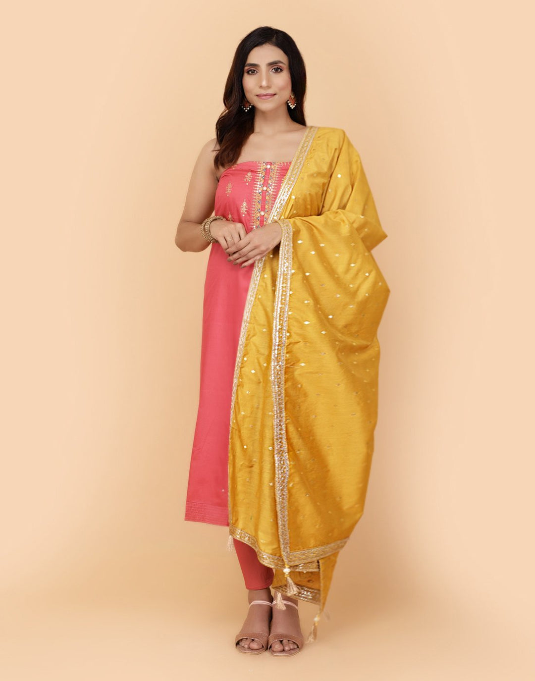 Embroidered Chanderi Suit Piece