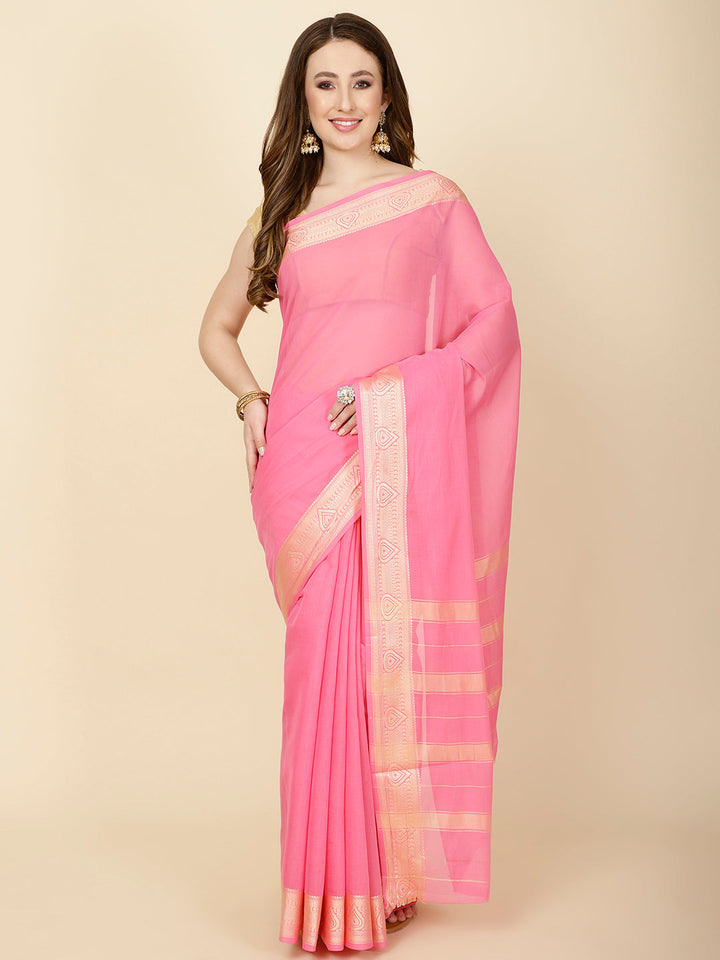 Resham Border Woven Cotton Saree
