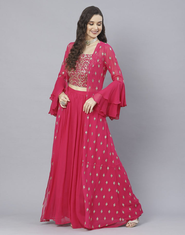 Rani Georgette Salwar Kameez with Shrug