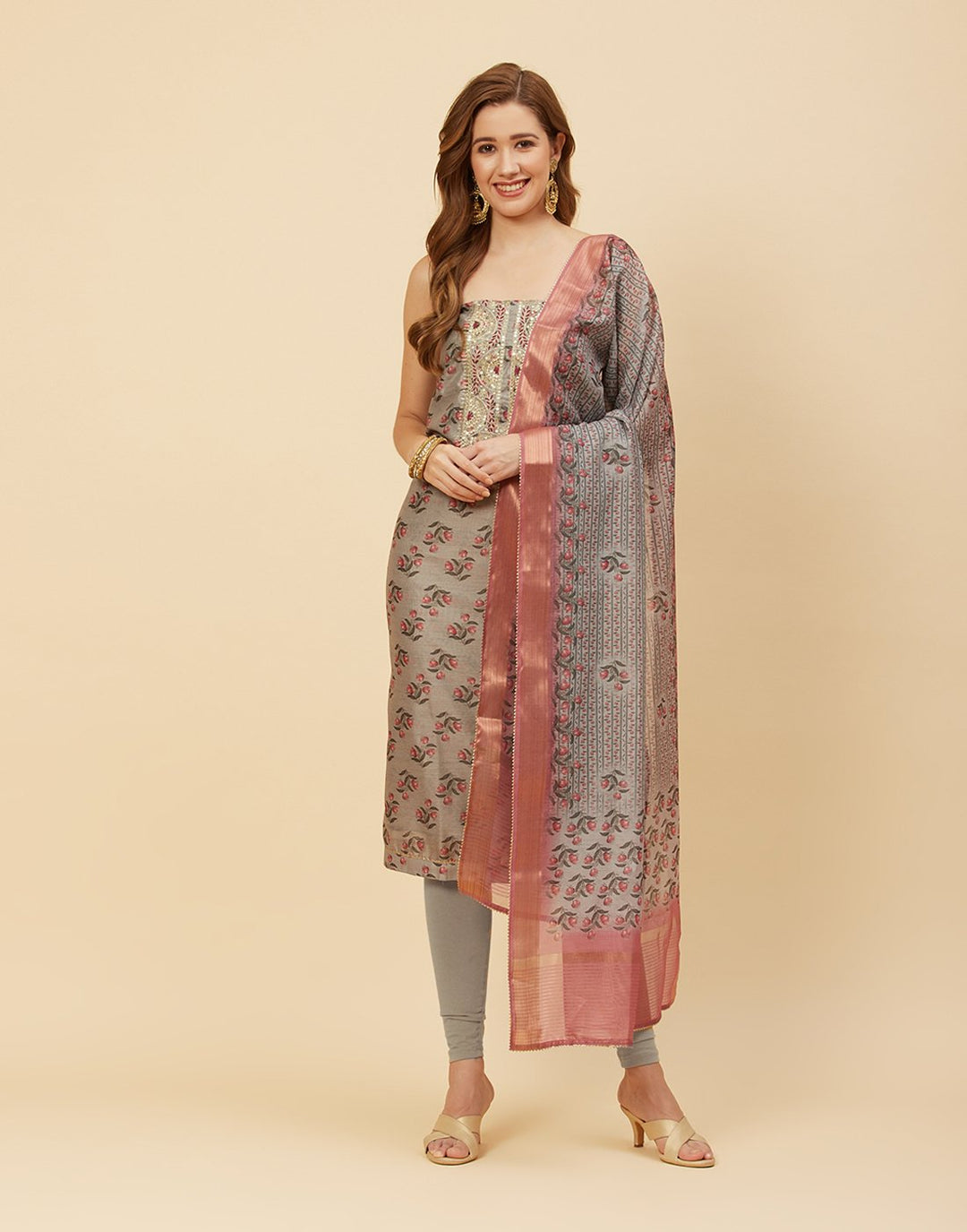 Embroidered Chanderi Suit Piece