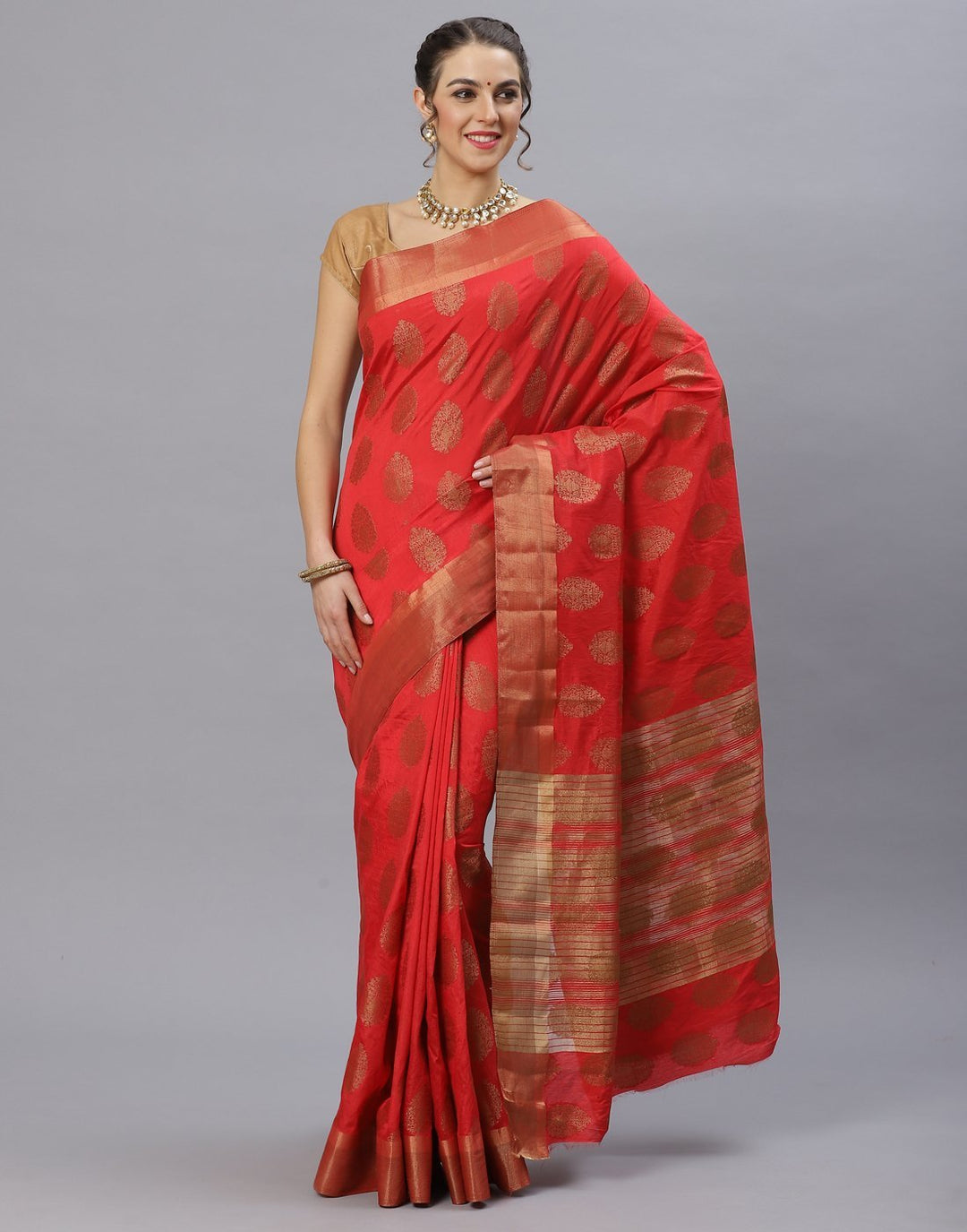 Navy Blue Art Handloom Woven Saree