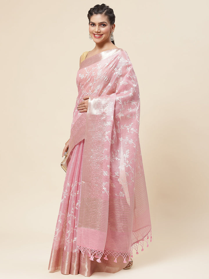 Resham Jaal Embroidered Cotton Saree