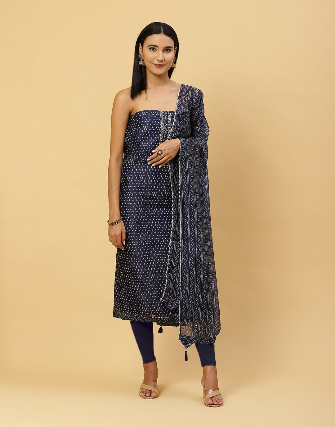 Printed Chanderi Suit Piece
