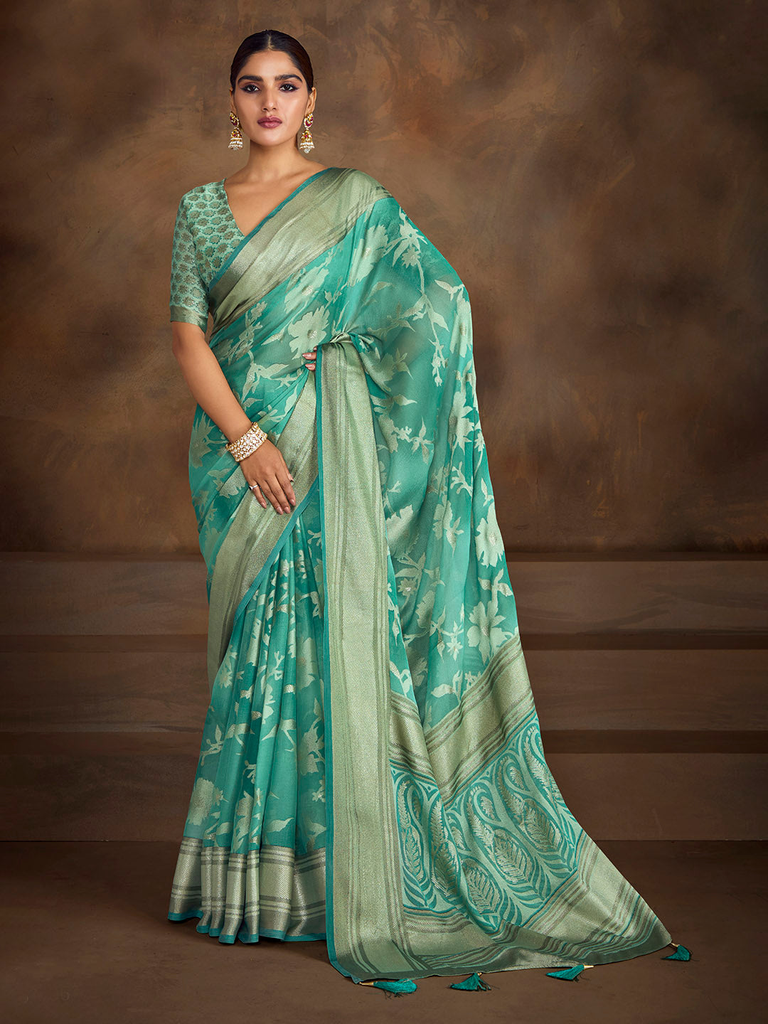 Plain Georgette Saree