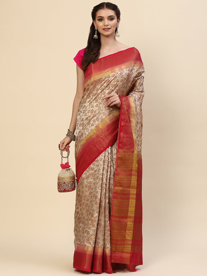 Resham Zari Border Handloom Woven Saree