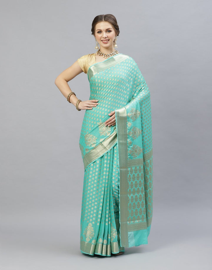 Woven Art Georgette Saree Zari Booti Saree