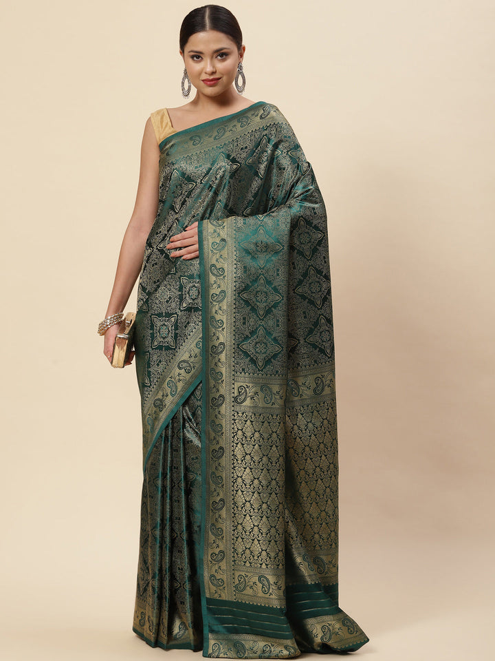 Zari Jaal Satin Woven Saree