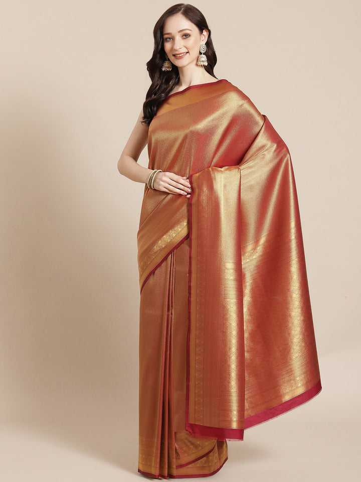 Brocade Zari Jaal Art Handloom Woven Saree