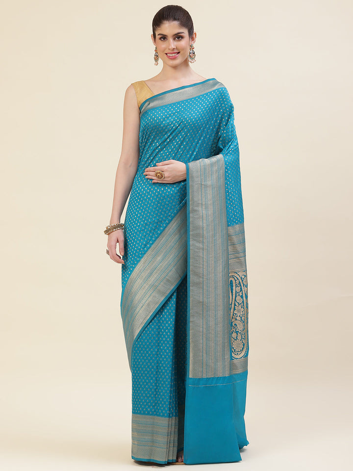 Zari Border Booti Handloom Woven Saree