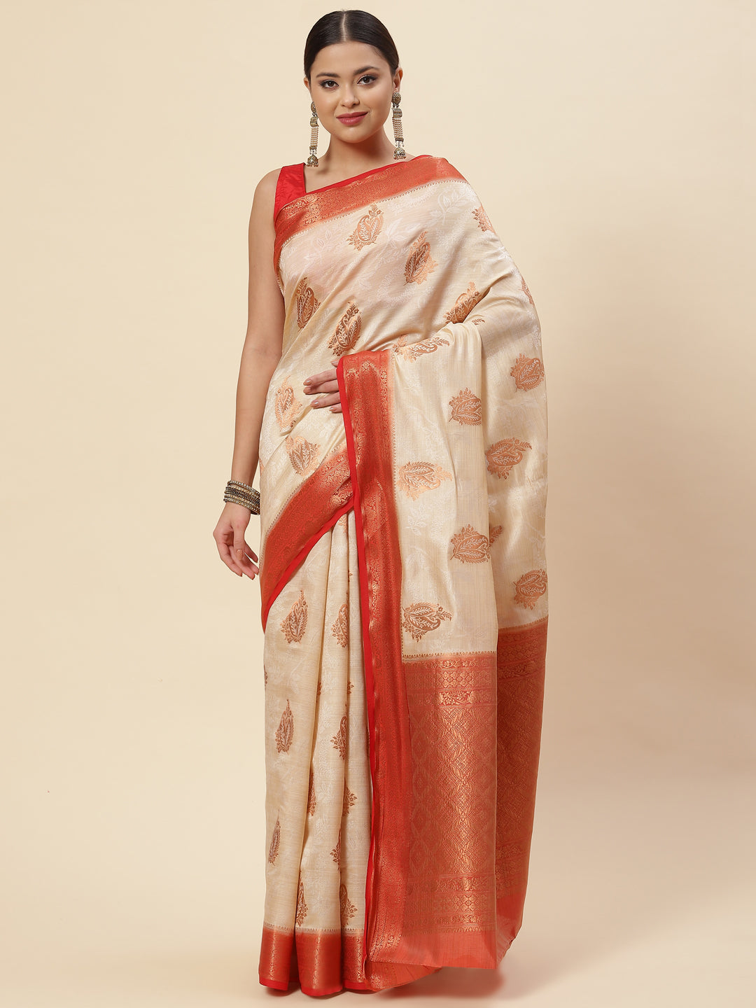 Zari Booti Handloom Woven Saree
