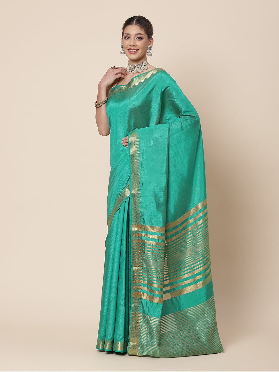 Zari Border Art Handloom Woven Saree
