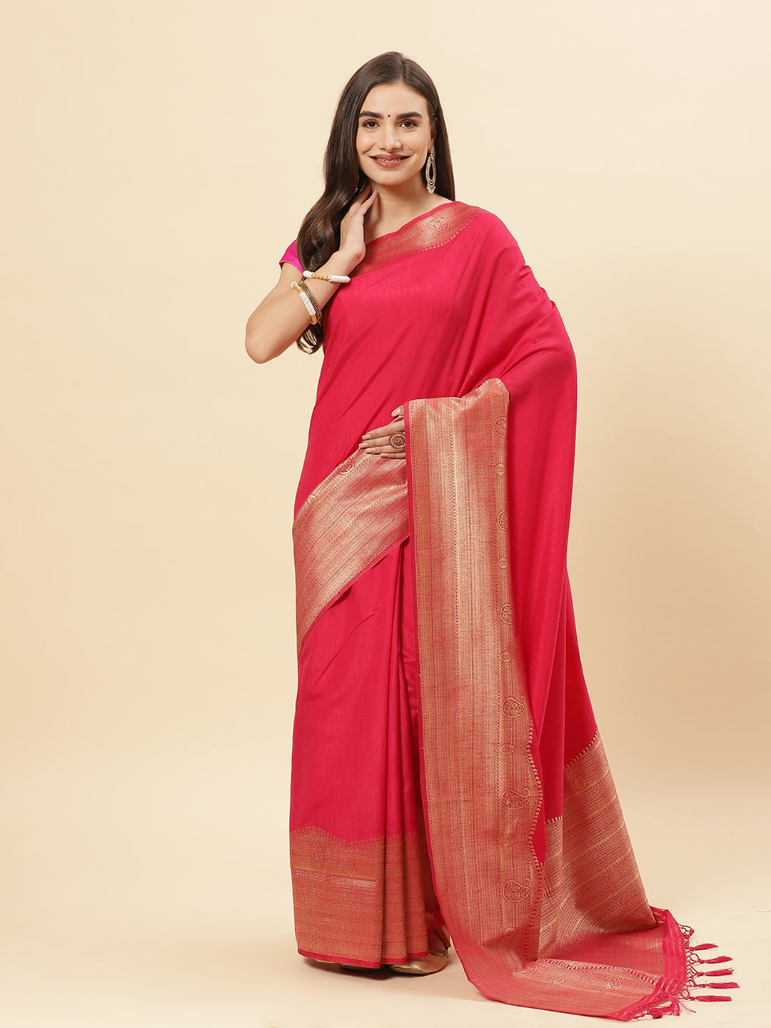 Art Handloom Saree with Zari Border