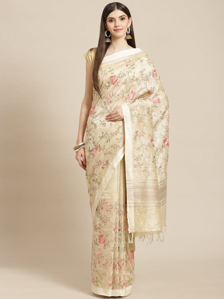 Resham Jaal Embroidered Cotton Saree