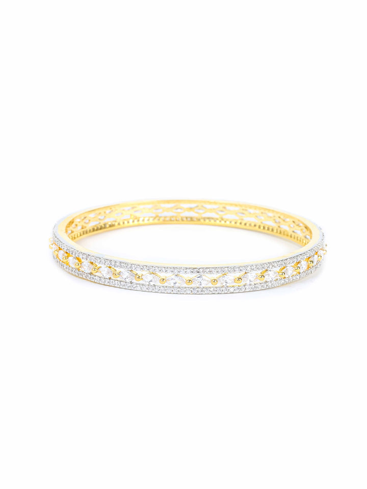 Gold &amp; White AD Bangles Set