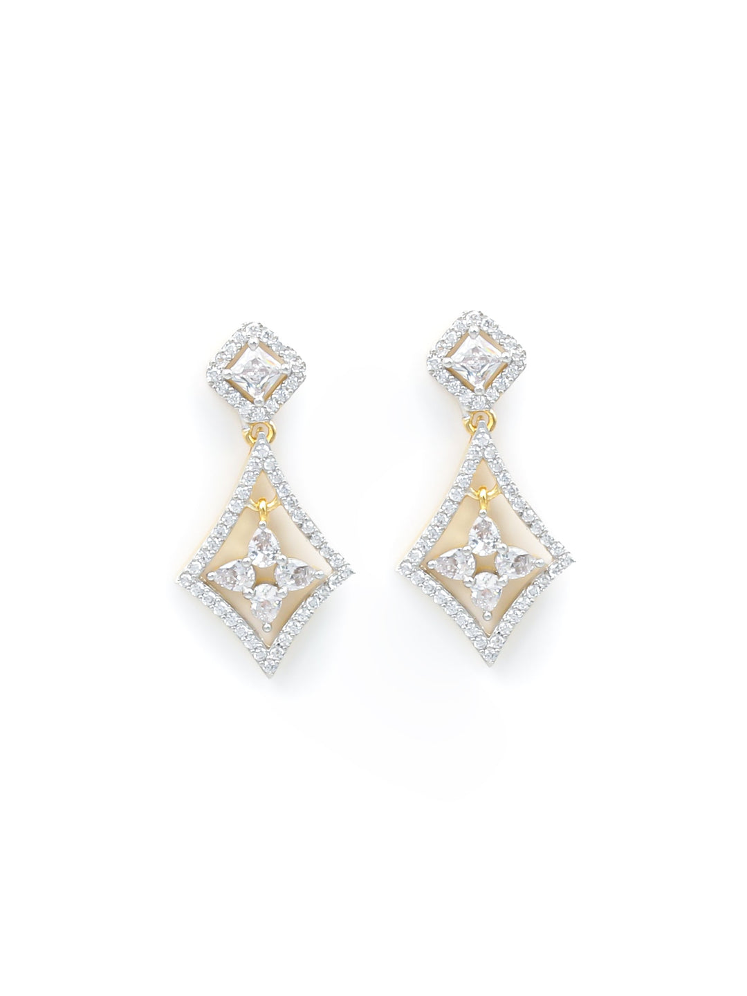 White Stones Drop &amp; Danglers Earrings