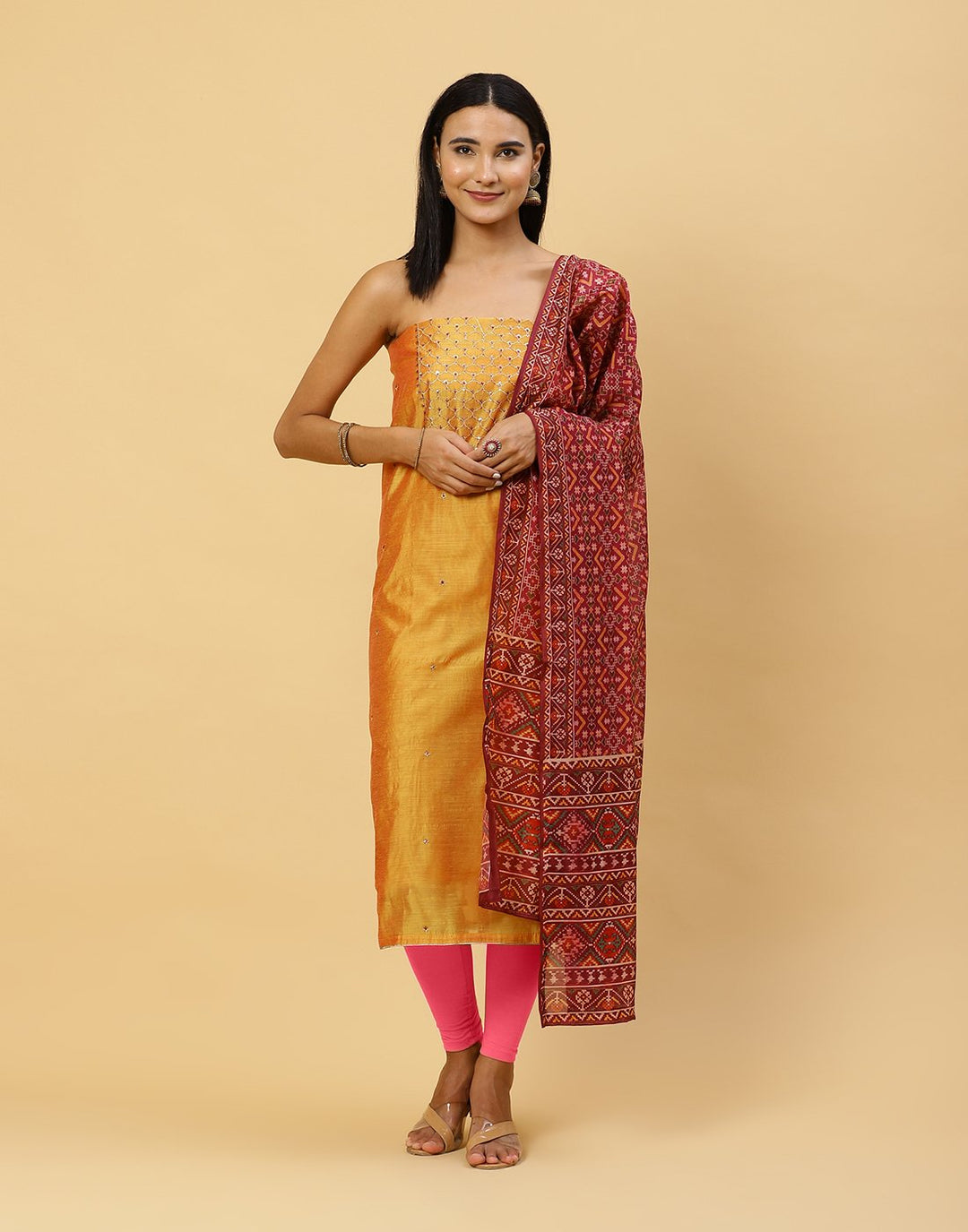 Embroidered Chanderi Suit Piece