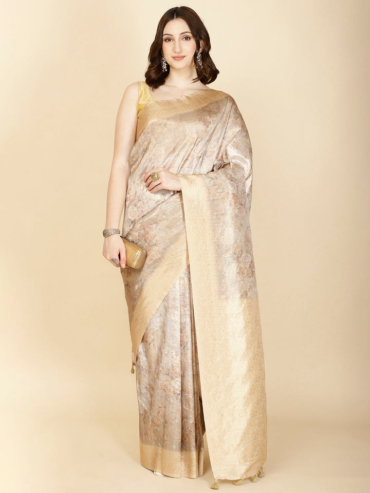 Floral Printed Handloom Saree