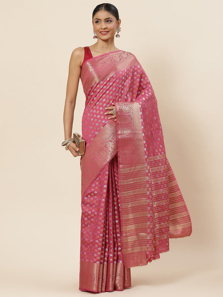 Zari Booti Woven Handloom Saree