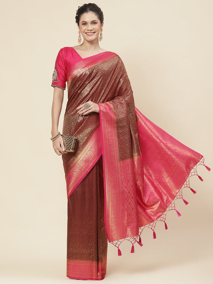 Zari Jaal Woven Handloom Saree
