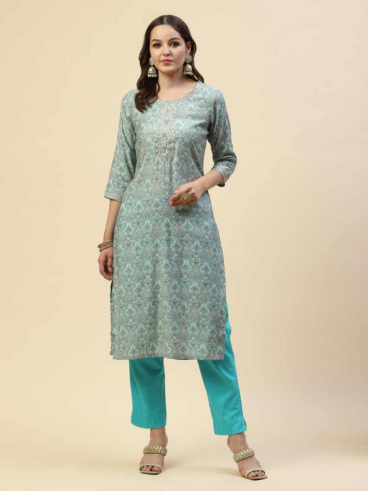 Gota Embroidered Muslin Kurta With Pants