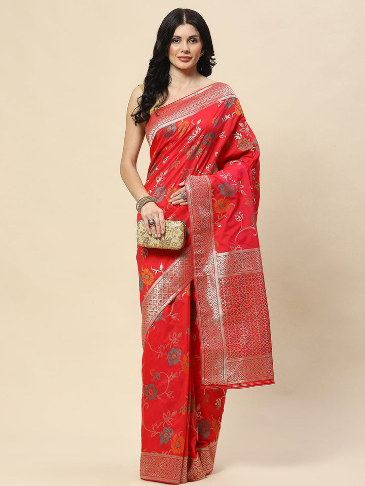 Zari Jaal Woven Art Silk Banarsi Saree