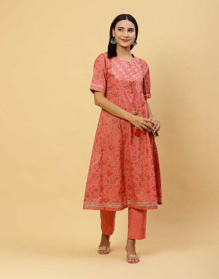 Printed Cotton Kurti With Pant