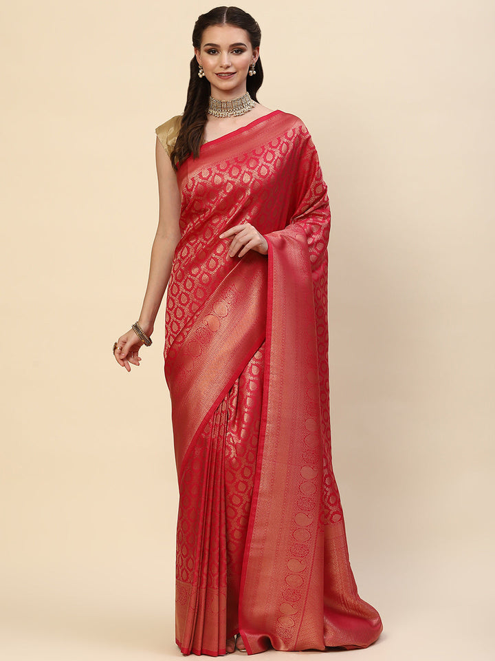 Brocade Zari Jaal Handloom Woven Saree