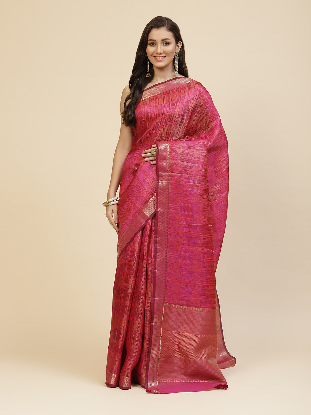 Zari Jaal Cotton Woven Saree