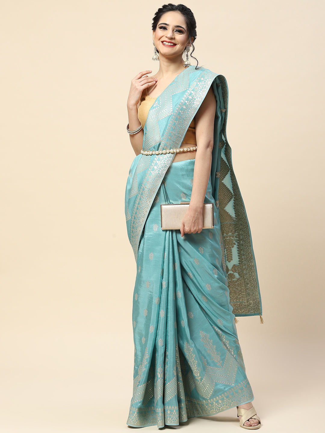 Zari Jaal Handloom Woven Saree