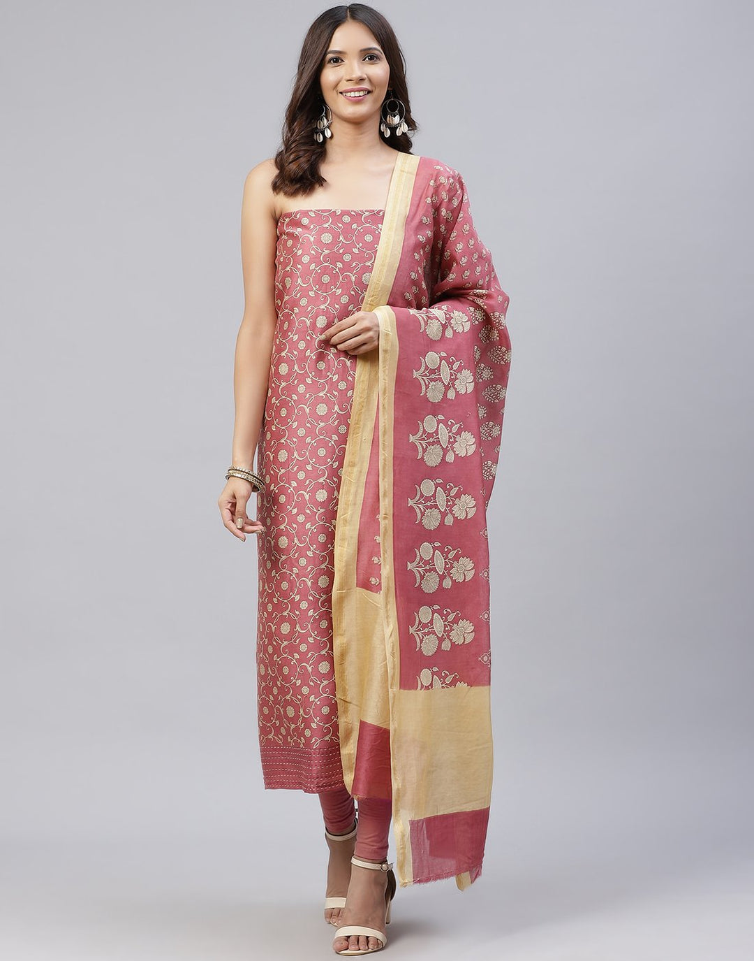 Fine Chanderi Printed Suit Piece