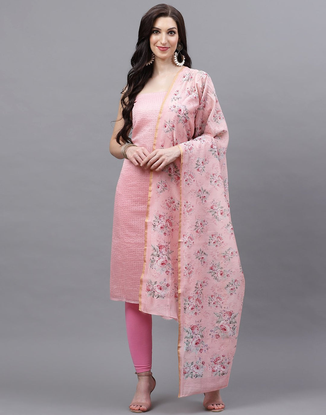 Fine Chanderi Printed Suit Piece