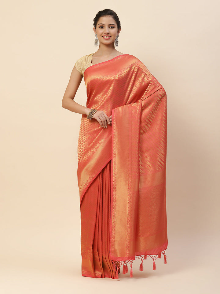 Plain Zari Border Art Handloom Woven Saree